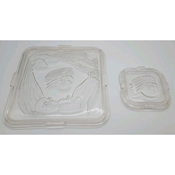 Vintage Federal Glass Refrigerator Storage Lids Only 8.25” And 4.25” - Picture 1 of 5